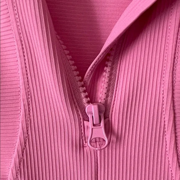 90 Degree By Reflex Pink Half-Zip Crop Top Women’s Medium - Picture 7 of 8